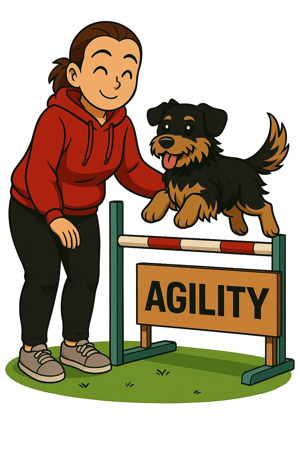 Circuito de agility para perros con obstáculos